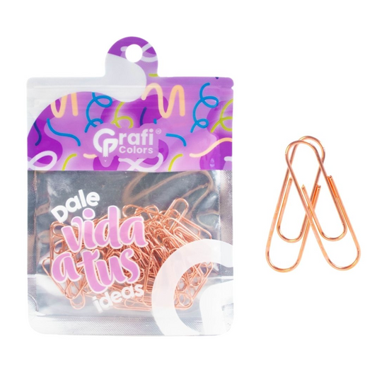 Clips 20 mm Graficolors Oro Rosa En Bolsa X60 Pcs SC-0214 X3 Paquetes