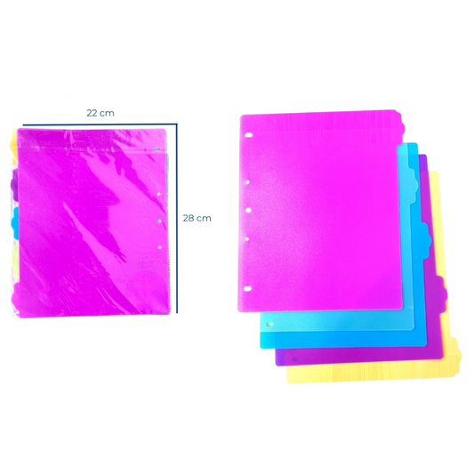 Separador Plastico X5 Tamaño Carta Para Folder SE-2870