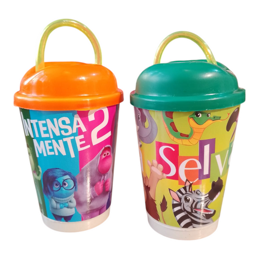 Vaso Pitillo Personajes X12 Unds