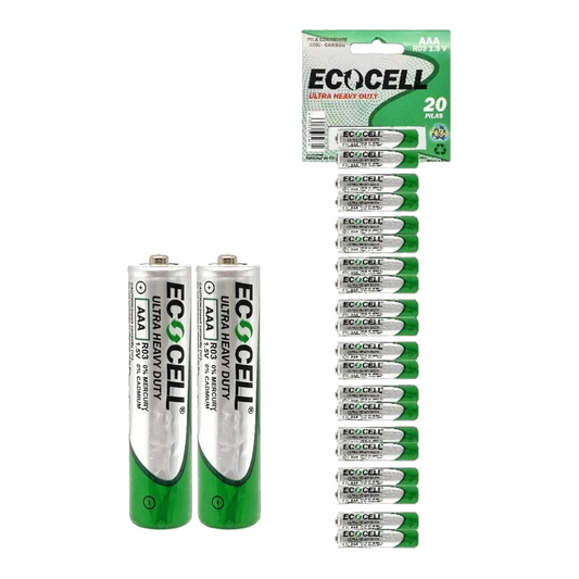 Blister Pilas Ecocel Carbon AAA Alcalina X20 Unds