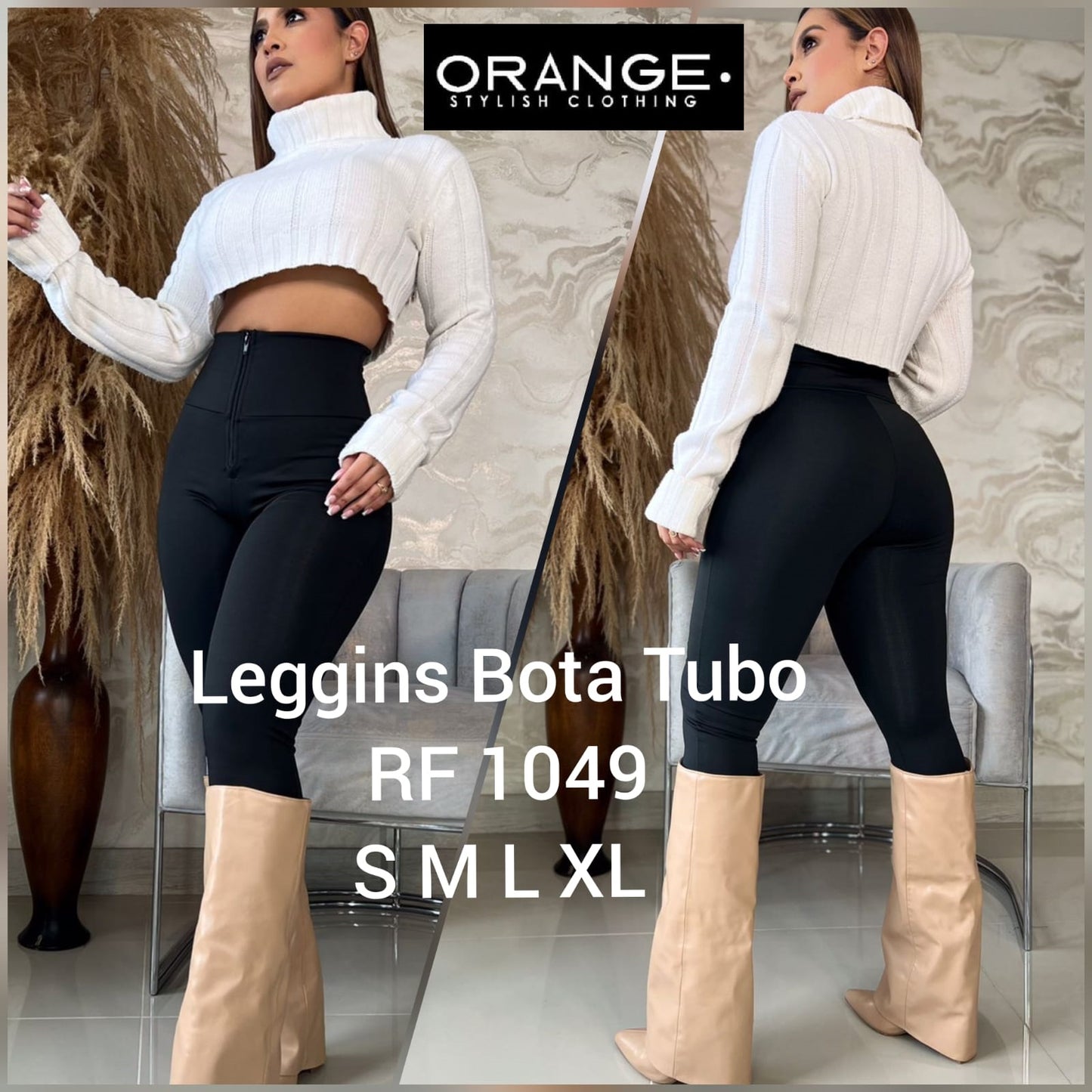 Leggings Bota Tubo Rf1049 Tallas S M L XL X6 Unidades