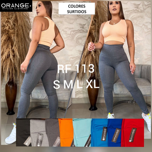 Leggings Colores Surtidos Rf113 Tallas S M L XL X6 Unidades