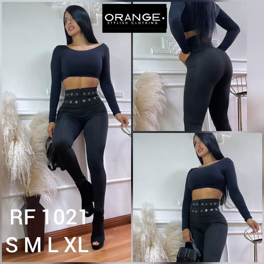 Leggings Negro Rf1021 Tallas S M L XL X6 Unidades