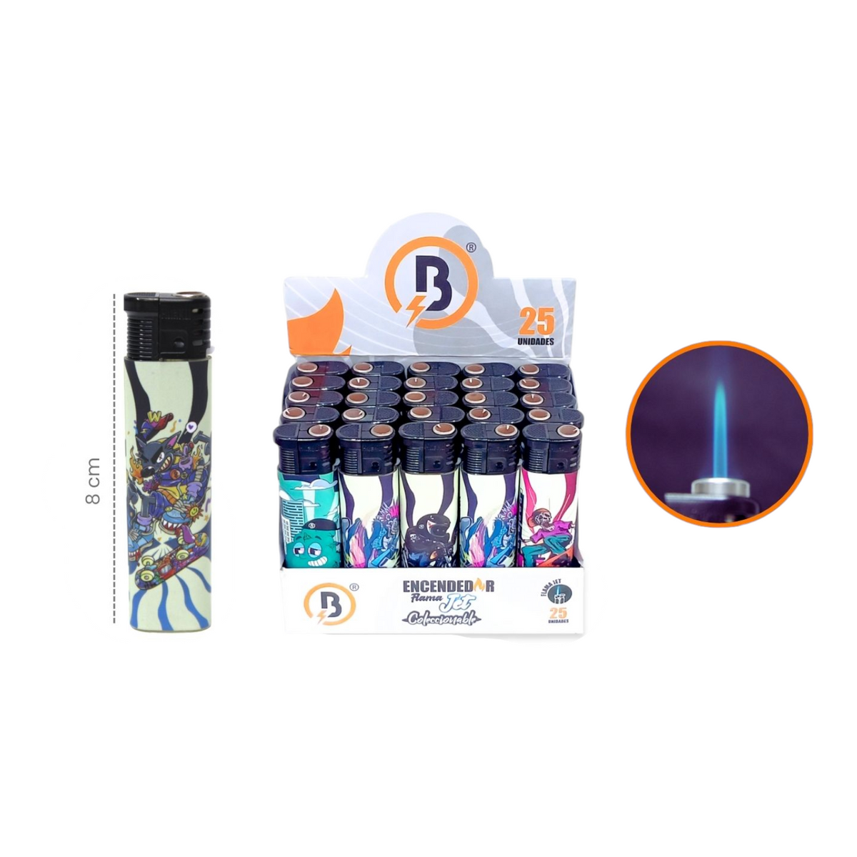 Encendedor B Coleccionable Flama Jet BG-2490 X10 Unds