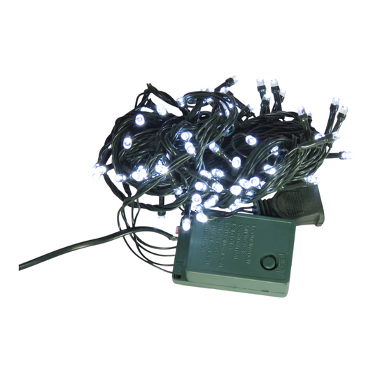 Extensión De Luz X90 Bombillos Cable Verde 8 Mts Blanca