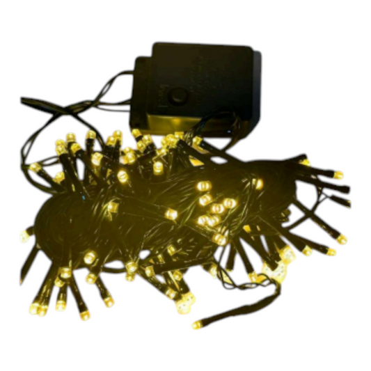 Extensión De Luz X90 Bombillos Cable Verde 8 Mts Amarilla