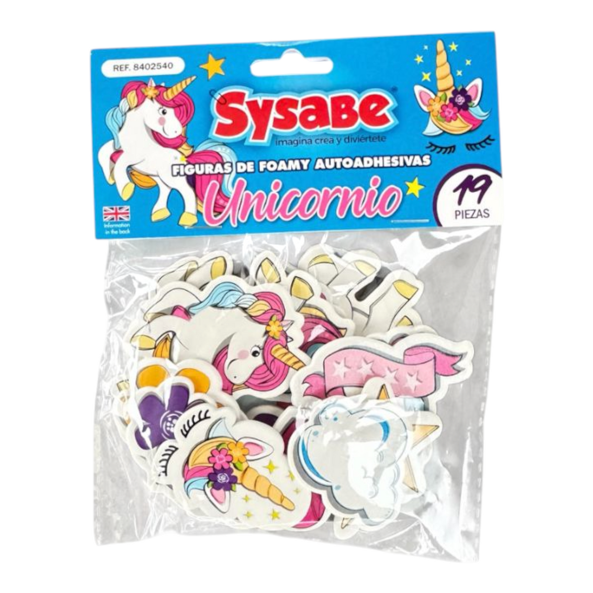 Figuras De Foamy Adhesivas De Unicornio REF 8402540 X3 Unds