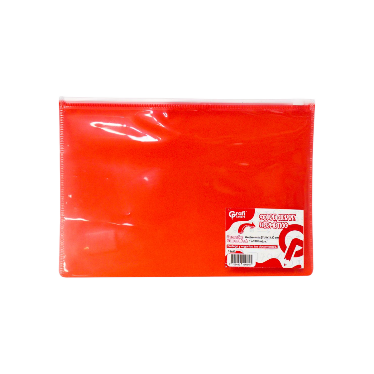 Carpeta Cierre Hermetico Grafi Colors Tamaño Media Carta GR-445 X6 Unds
