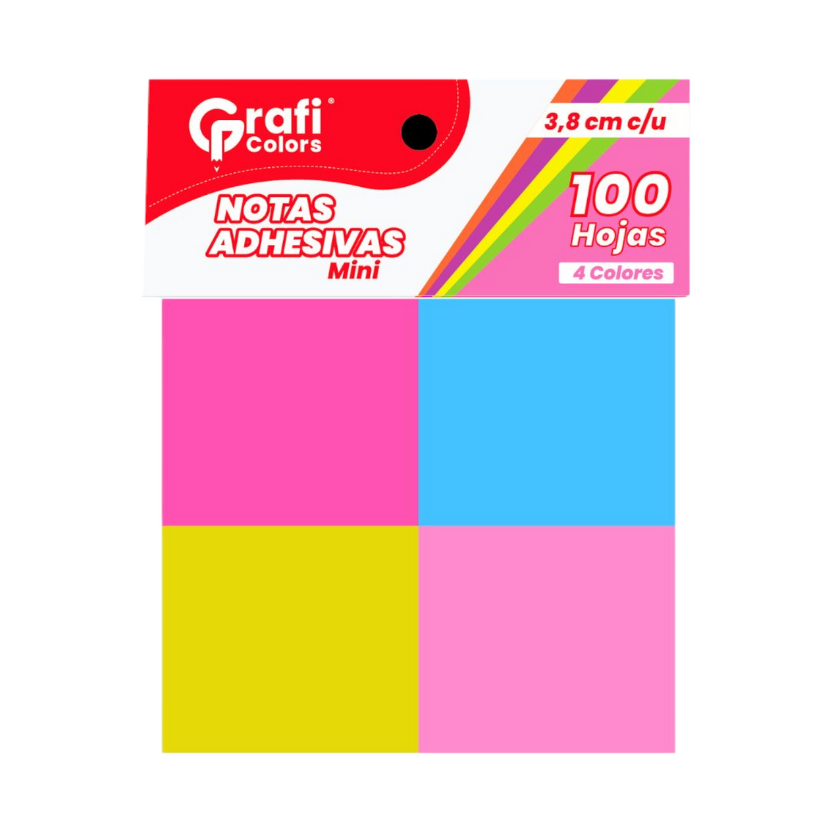 Notas Adhesivas 4 Colores Grafi Colors X100 Hojas GR-524