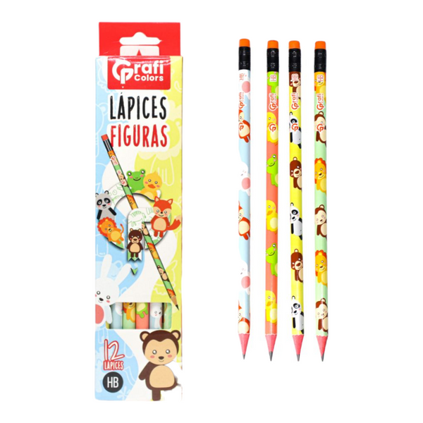 Lapiz HB Figuras Grafi Colors GR-417 X12 Unds