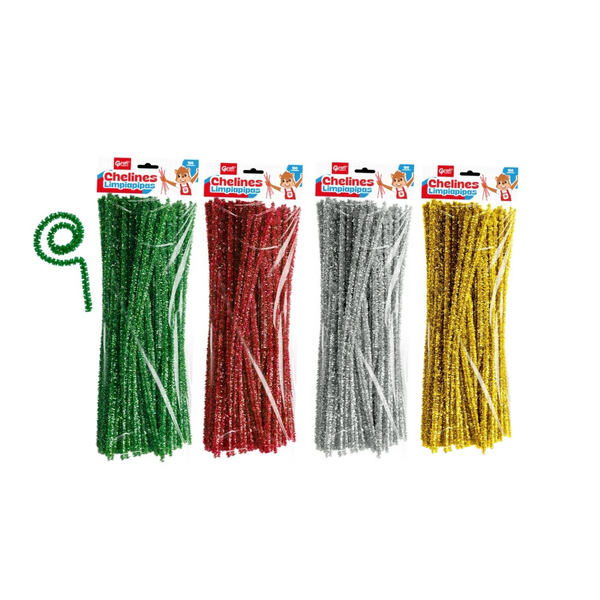 Limpiapipas Metalicados X100 Unds Grafi Colors GR-436