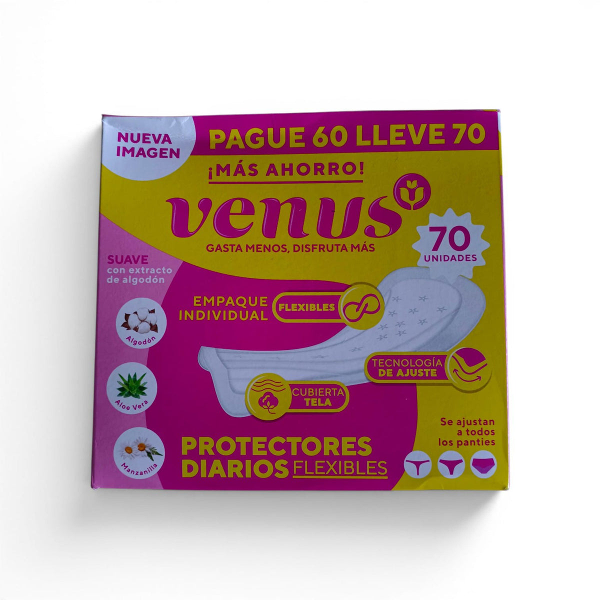 Caja De Prostectores Diarios Venus Pague 60 Lleve 70