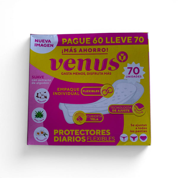 Caja De Prostectores Diarios Venus Pague 60 Lleve 70