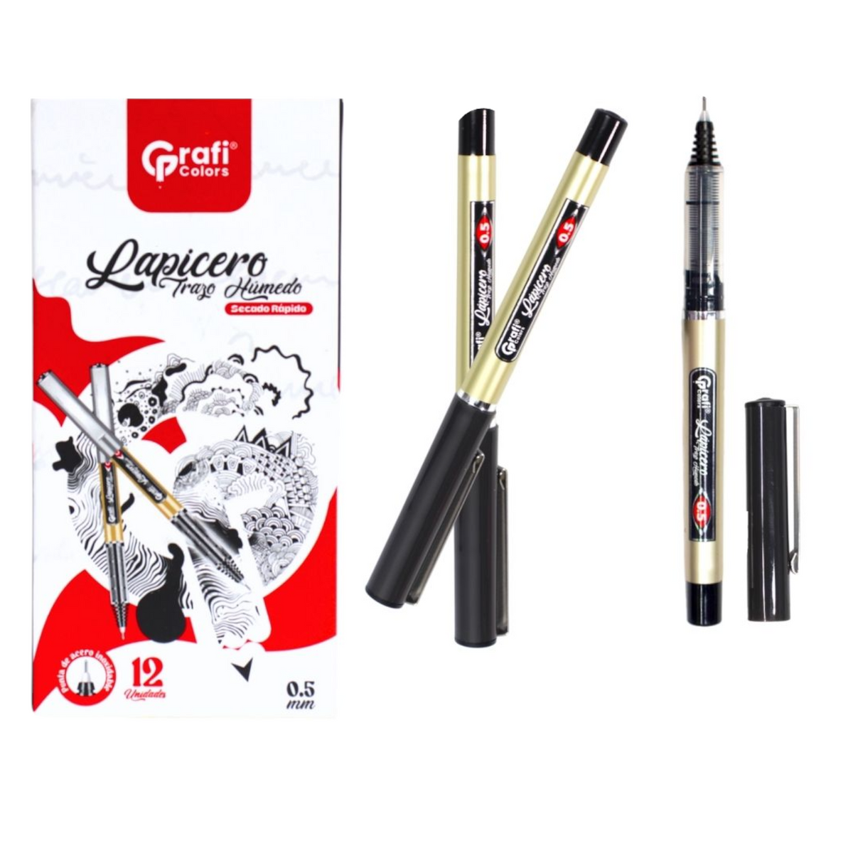 Lapicero Trazo Humedo Con Secado Rapido Grafi Colors GR-243 X12 Unds