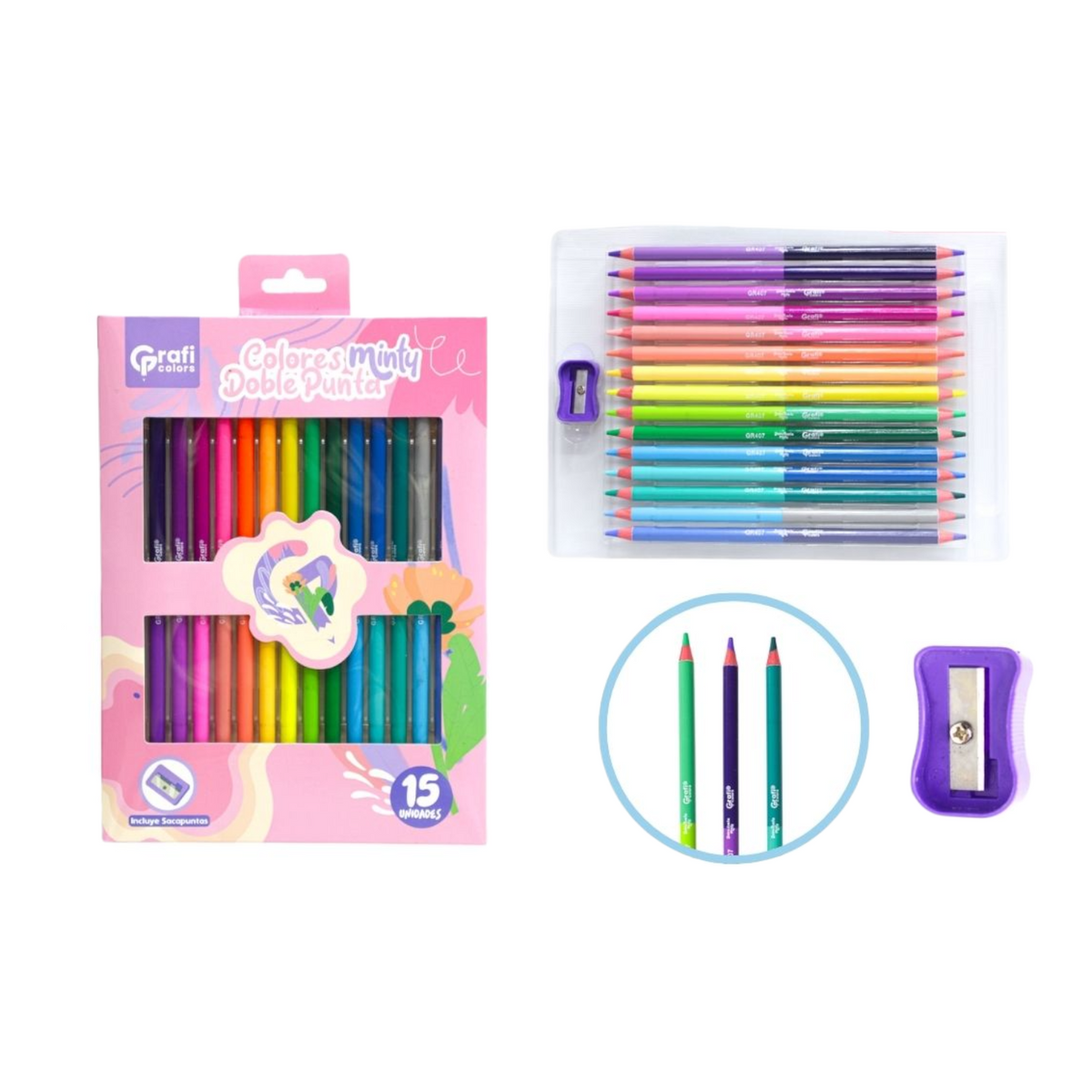 Colores Minty Doble Punta X15 Unds GR-407
