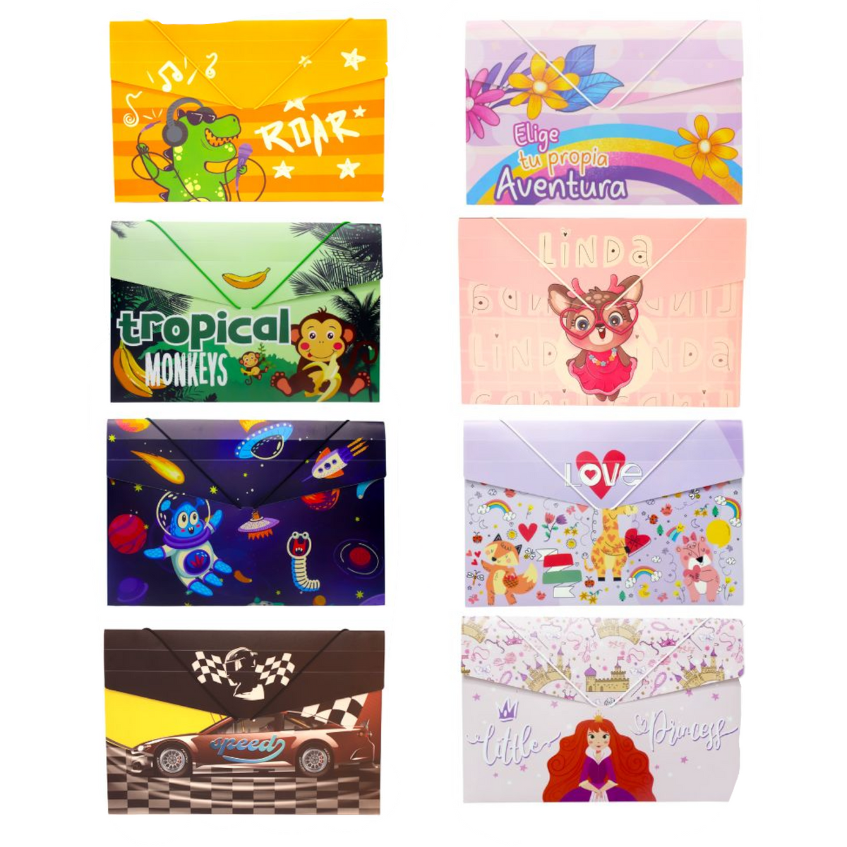 Carpeta Plastica Infantil Grafi Colors Con Resorte GR-527/528