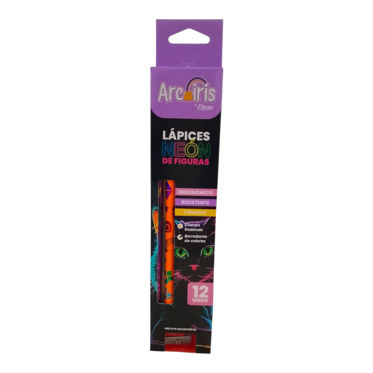 Lapiz Arcoiris Neon Figuras ETA-008 X12 Unds