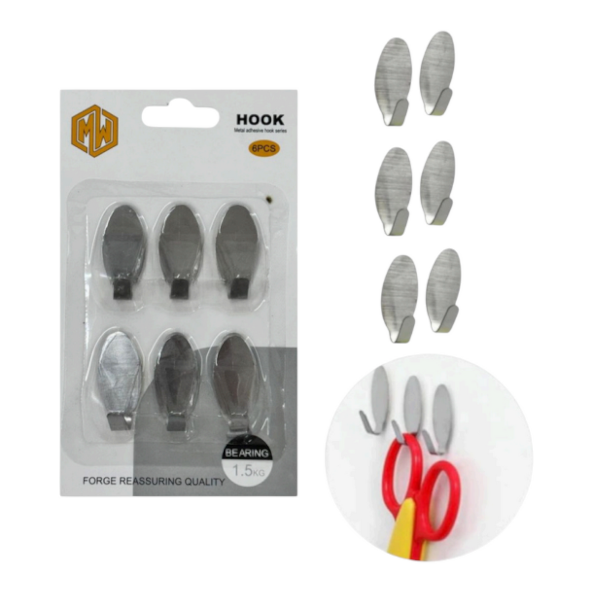 Kit De Percheros Metalicos DK-3202 X6 Cartones