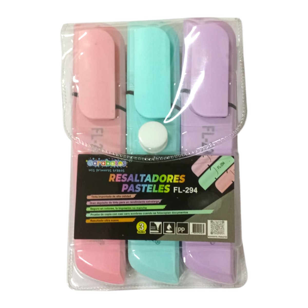 Resaltadores Colores Pastel X3 Unds FL-294