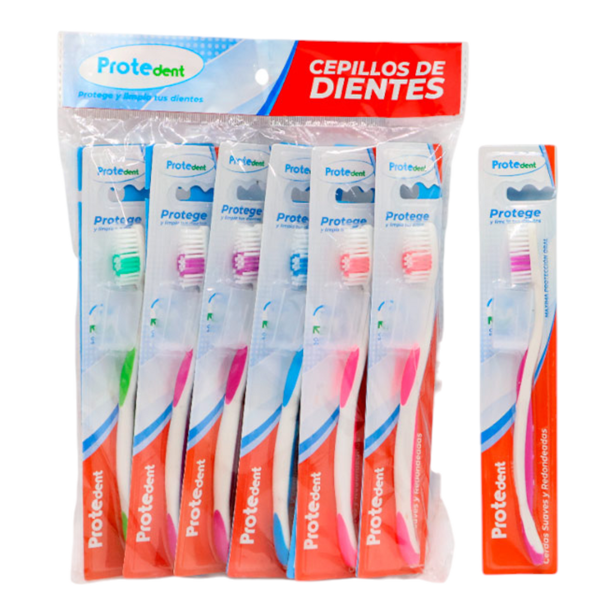 Cepillo Dental Para Adultos Con Protector Protedent PTD-178 X12 Unds