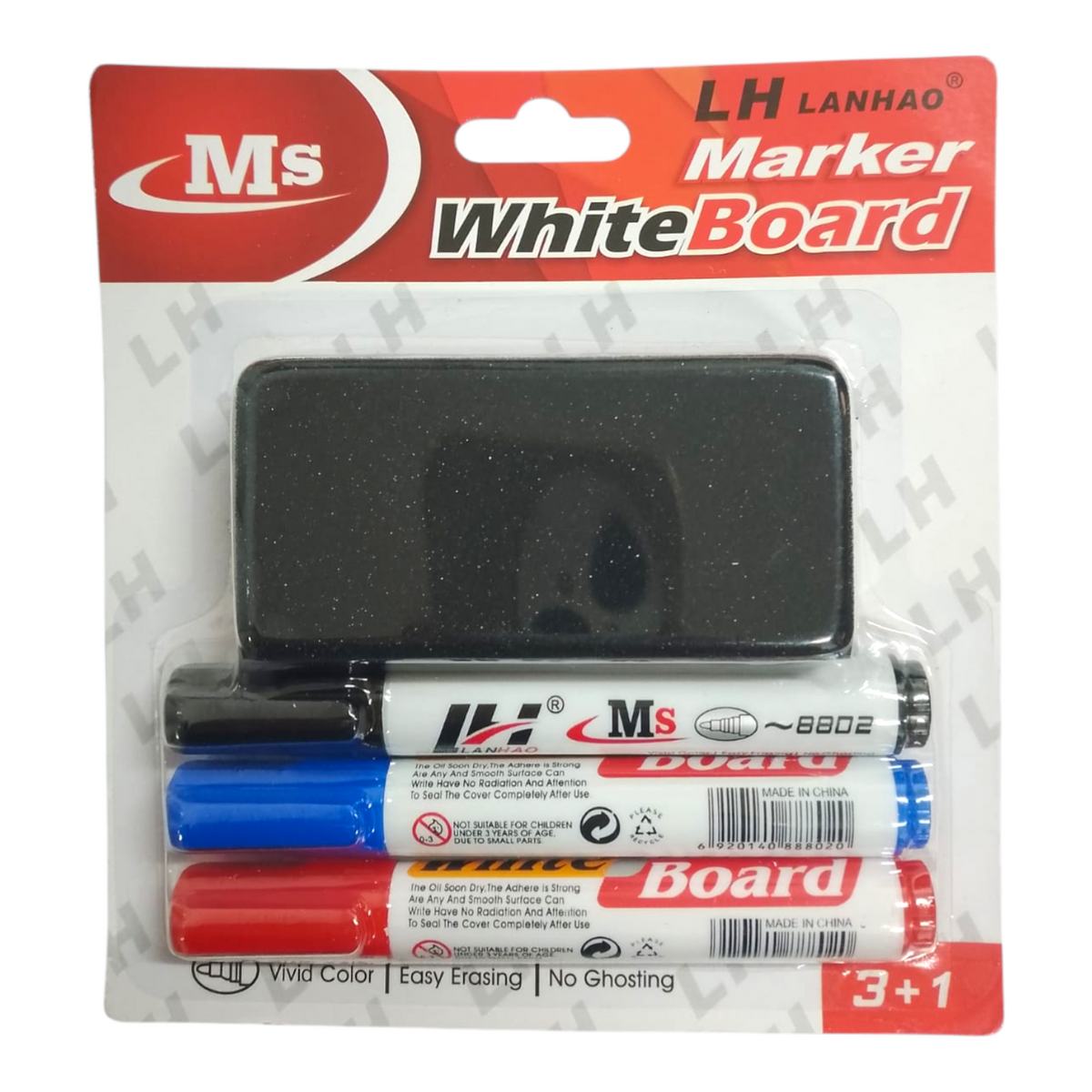 Set Marcadores Borrables X3 Pcs + Borrador