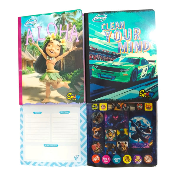 Cuaderno Cosido Rayado Con Sticker 50 Hojas