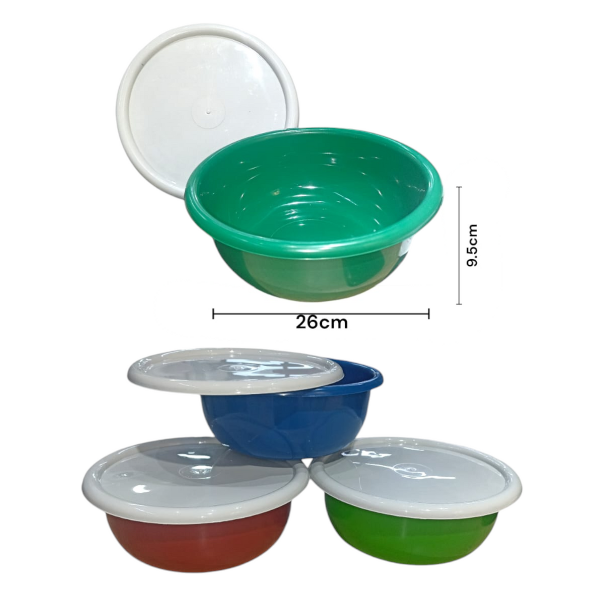 Ensaladera Plastica De Colores Planos 26*9,5 Cm LP-NAL X6 Unds