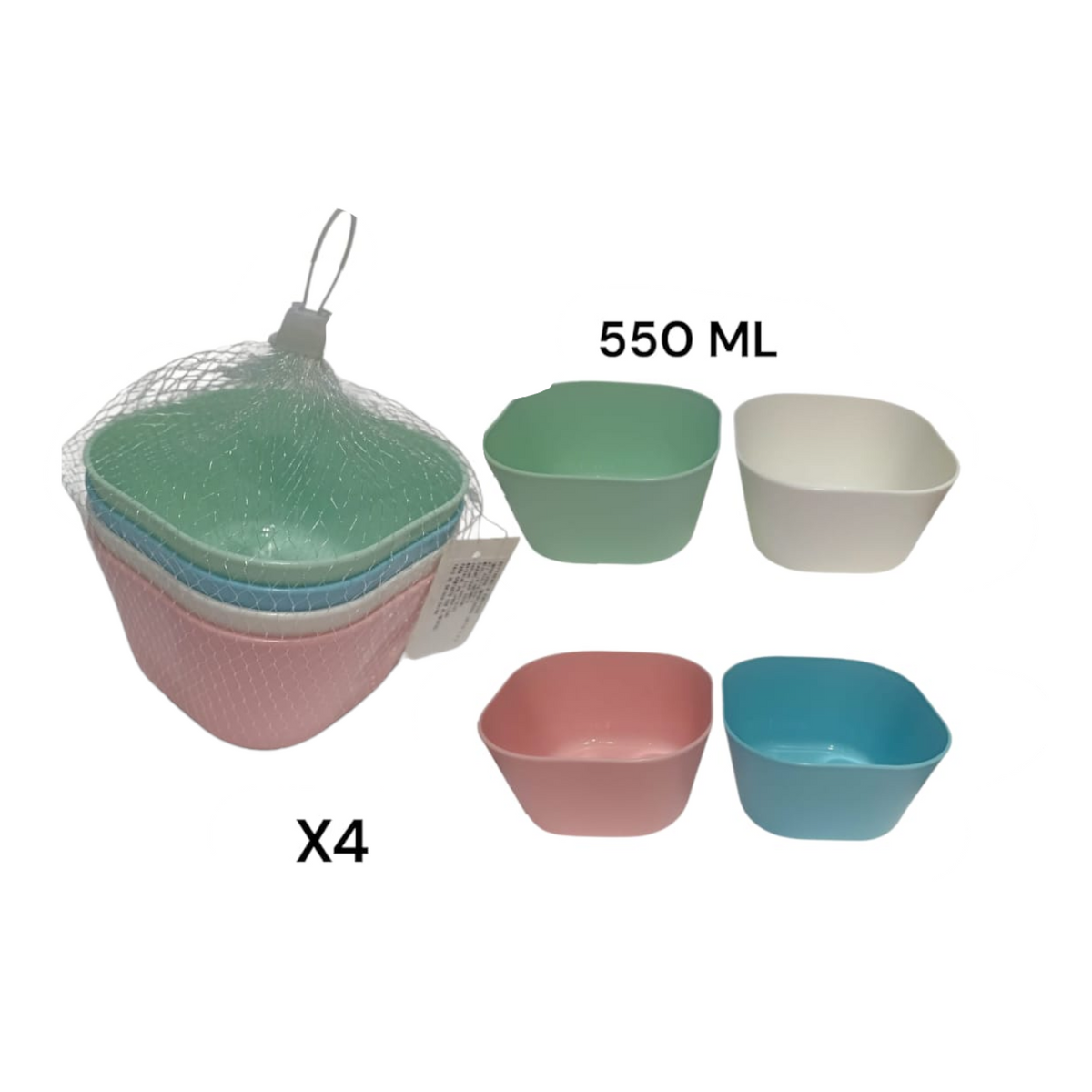 Plato Bowl Colores Pastel X4 Unds LP-2558 X3 Paqetes