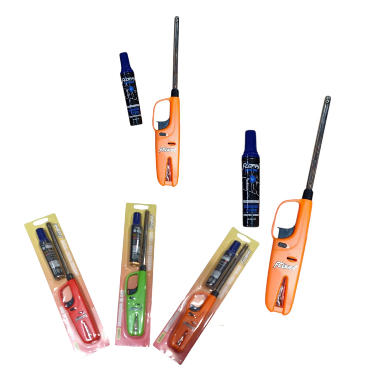 Encendedor De Gas Con Repuesto Floppi LP-FLEN21RG2 X3 Unds