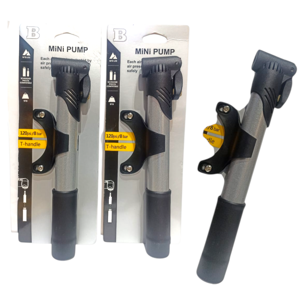 Mini Bomba De Aire Portátil Para Bicicleta 120 PSI Con Soporte LP-2666