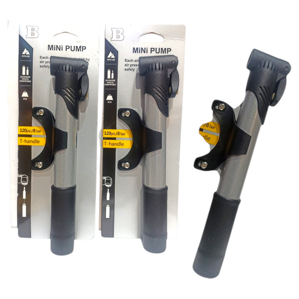Mini Bomba De Aire Portátil Para Bicicleta 120 PSI Con Soporte LP-2666