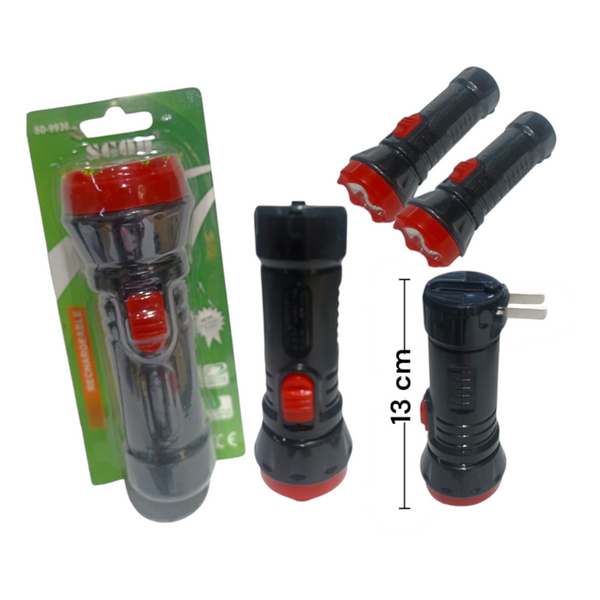 Linterna Encartonada Con Conector Para Recarga 13 Cm LP-2546 X3 Unds