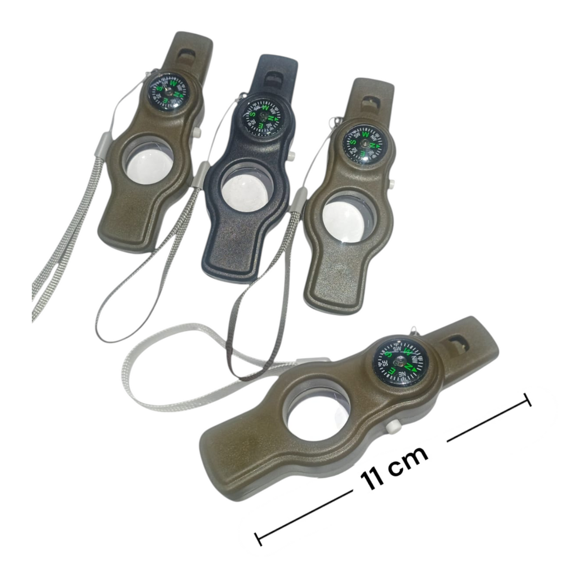 Herramienta Multifunción Para Camping y Trekking - Silbato - Brújula - Lupa 11 Cm LP-2543 X3 Unds