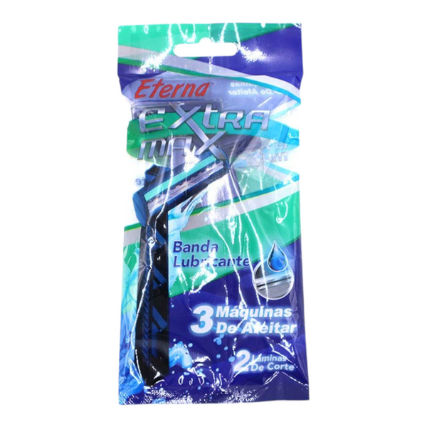Maquina De Afeitar Extra Max X3 Unds Doble Hoja ET-309