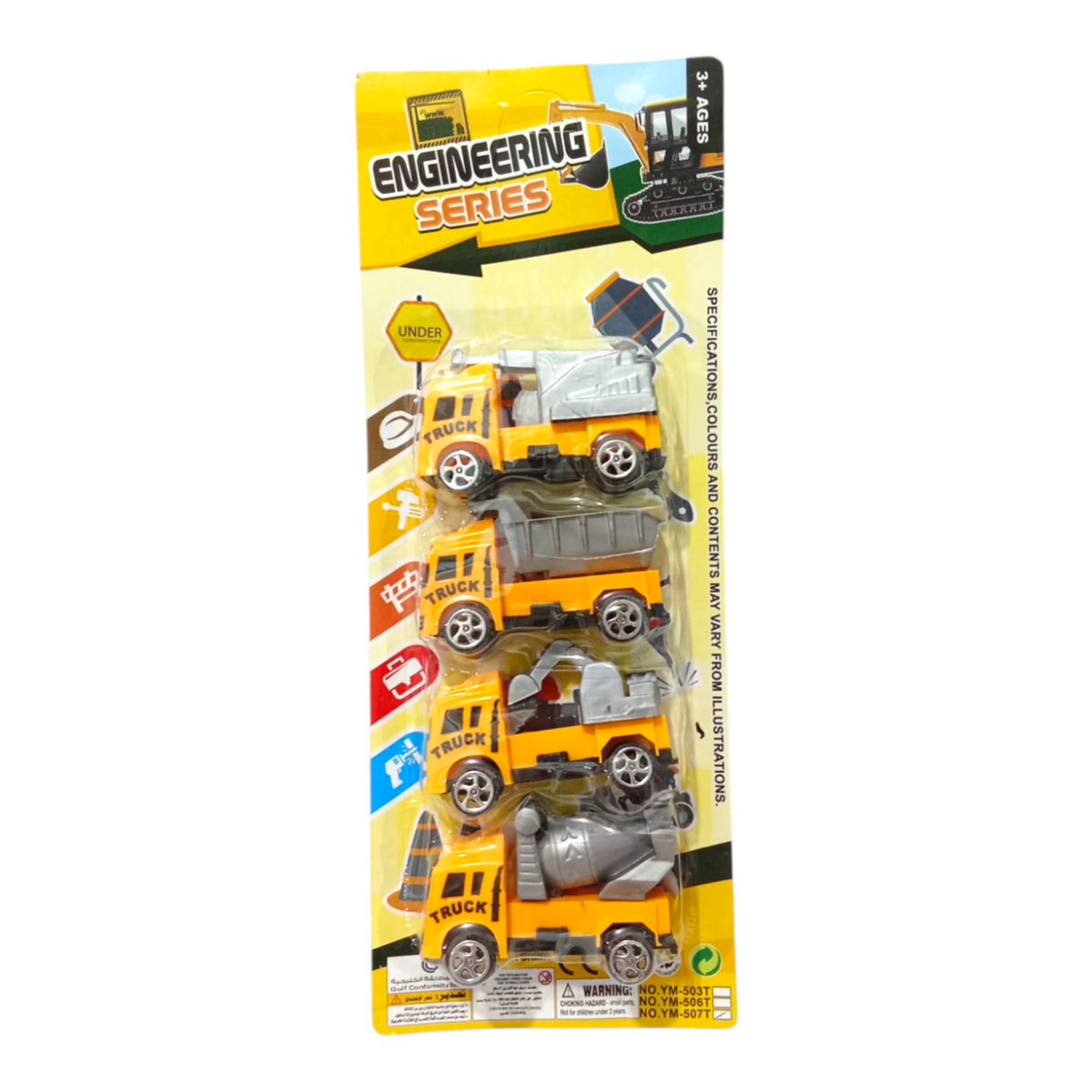 Carro Constricción Carga Amarilla X4 Pcs EN02042 / YM-507T
