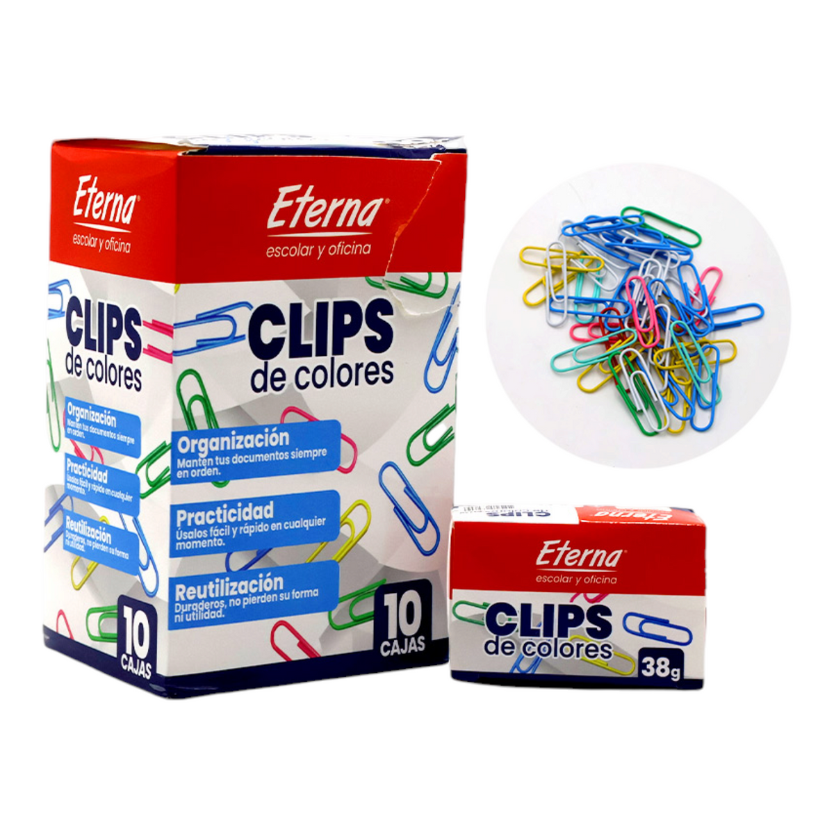 Clip Para Papel De Colores 38 Gramos ET-120