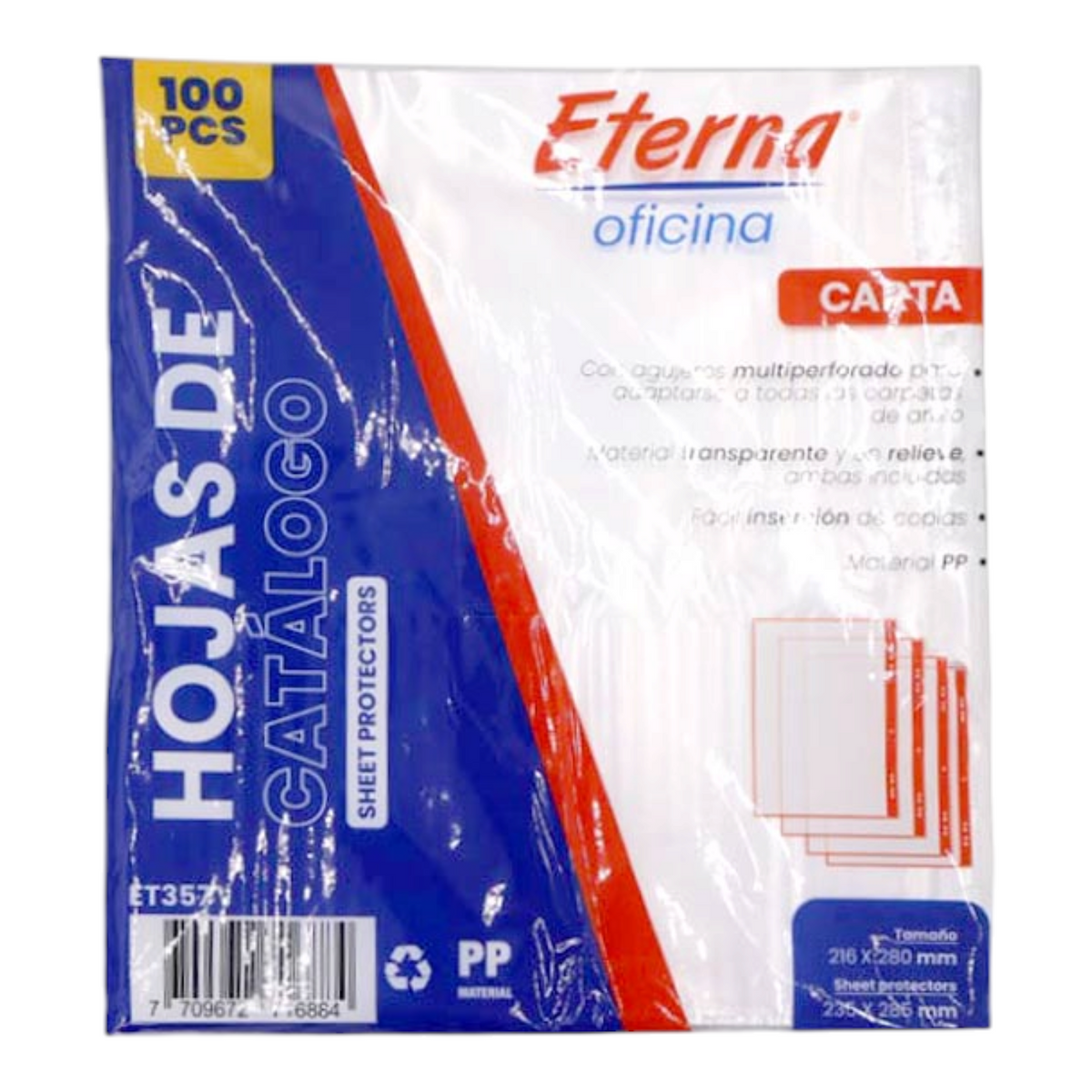 Hojas De Catálogo Tamaño Carta X100 Hojas ET-357