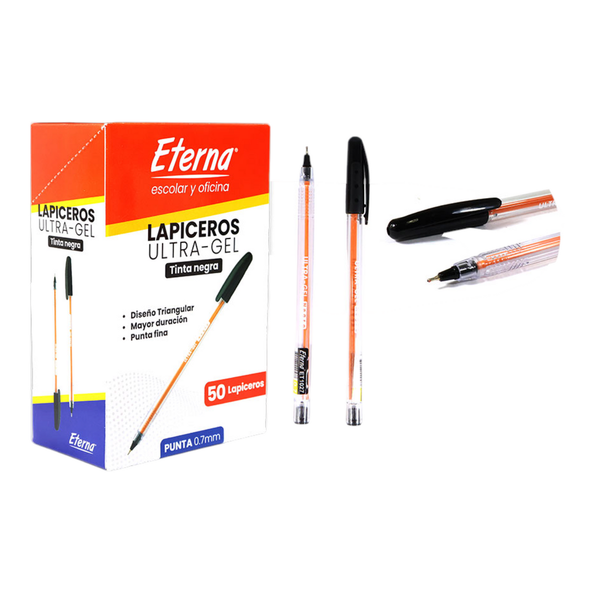 Lapicero Ultra Gel Mina Naranja Tinta Negra X50 Unds ET-1027