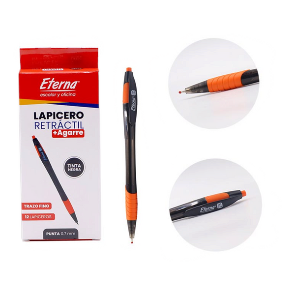 Lapicero Retractil Gel Secado Rapido 0.7 mm ET-1417 X12 Unds