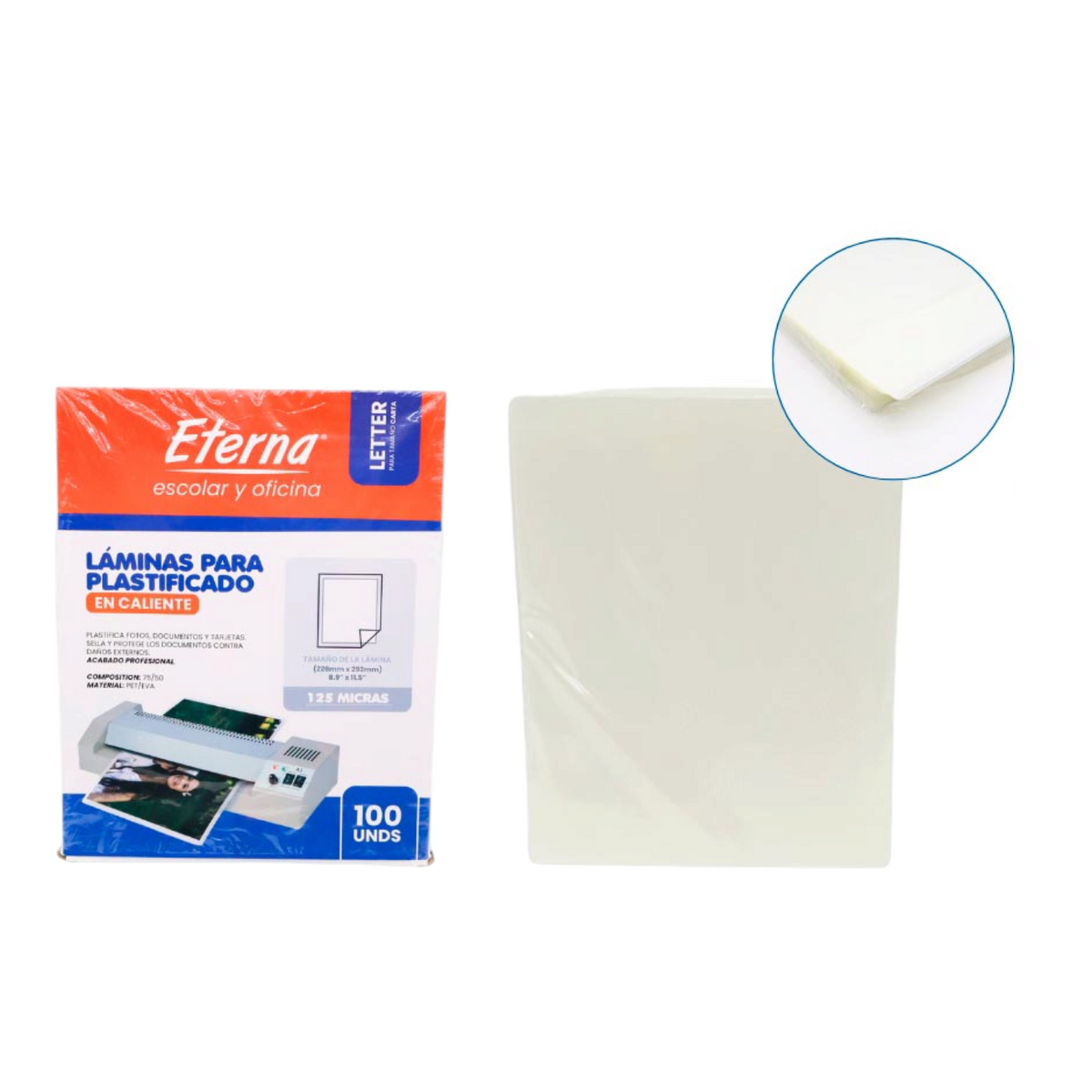 Laminas Para Plastificar 125 Micras X100 Unds ET-1454