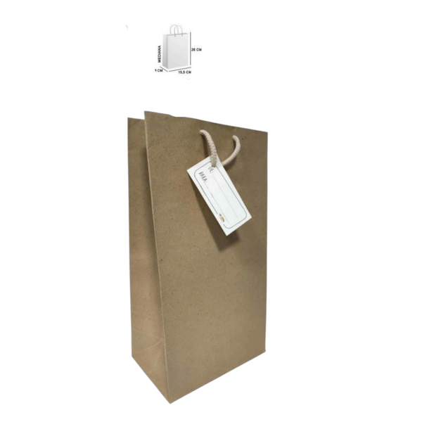 Bolsa De Regalo Kraft Basica Mediana Ref MF00097 X12 Unds