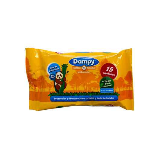 Pañitos Humedos Dampy Amarillo X15 Toallitas (6 Paquetes)