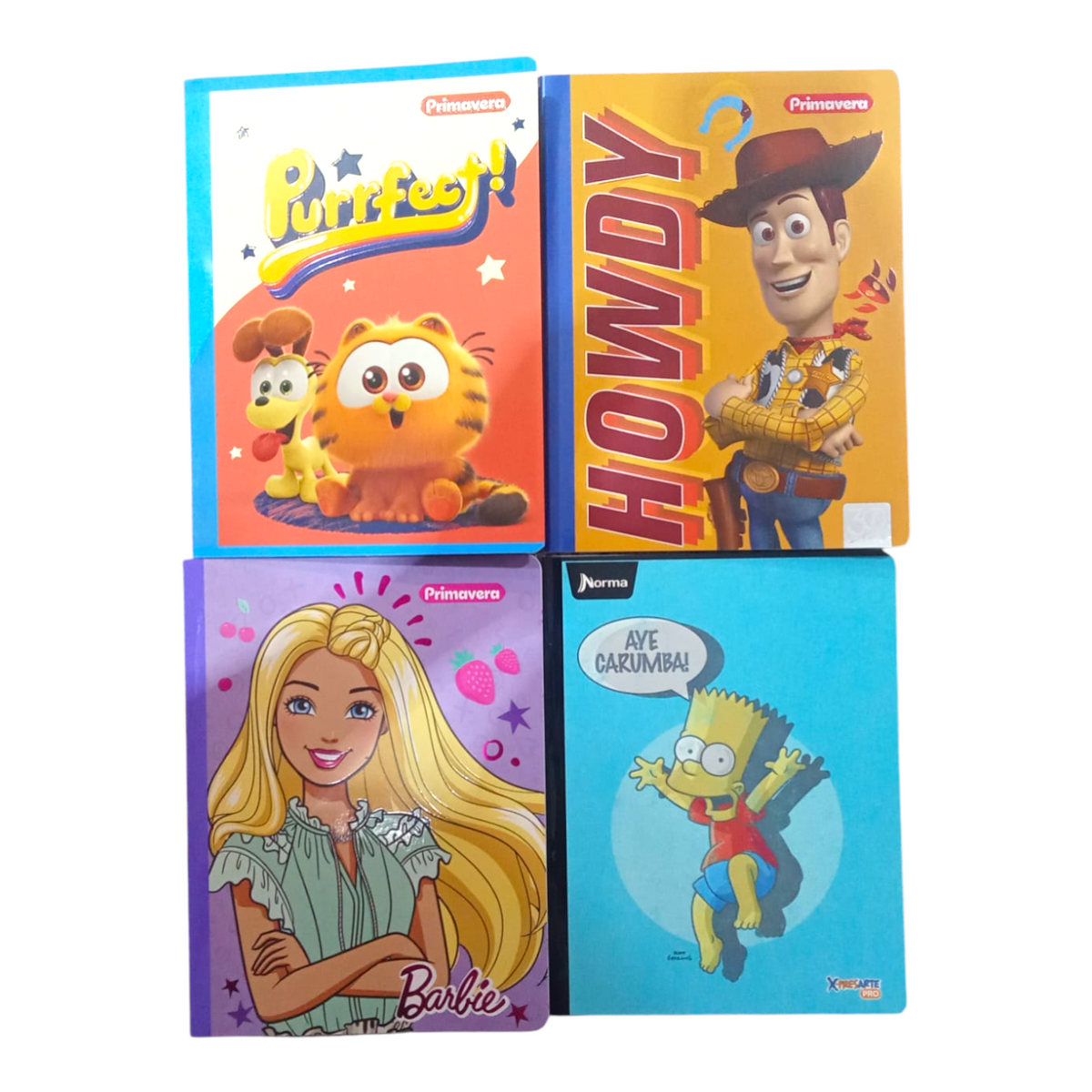 Cuaderno Cosido Rayado Personajes Pasta Semi Dura Relieve Y Stickers 100 Hojas