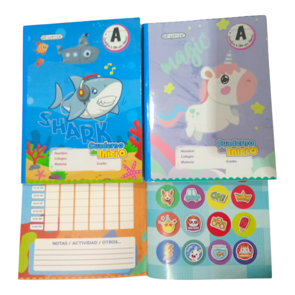 Cuaderno Cosido Regletas Tipo A Con Sticker 100 Hojas
