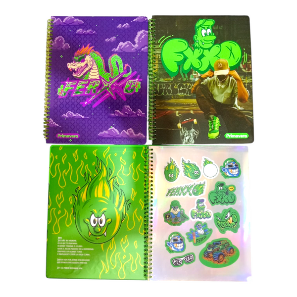 Cuaderno Argollado Rayado De Ferxxo Pasta Dura Edición Limitada