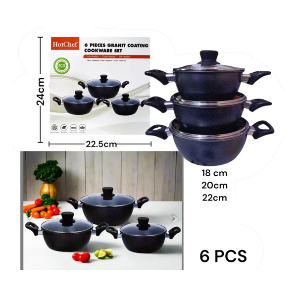 Juego De Olla Con Tapas 6 Piezas LP-1838