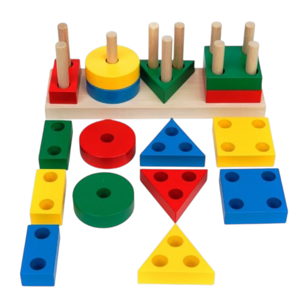 Set De Bloques Enbles Figuras Geometricas 16 Pcs 21x6cm SK-26-162