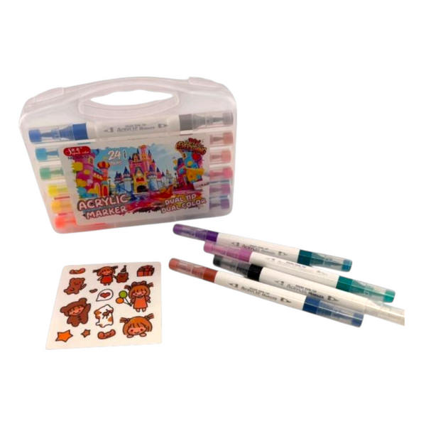 Marcadores De Doble Punta X24 Colores SK-26-375