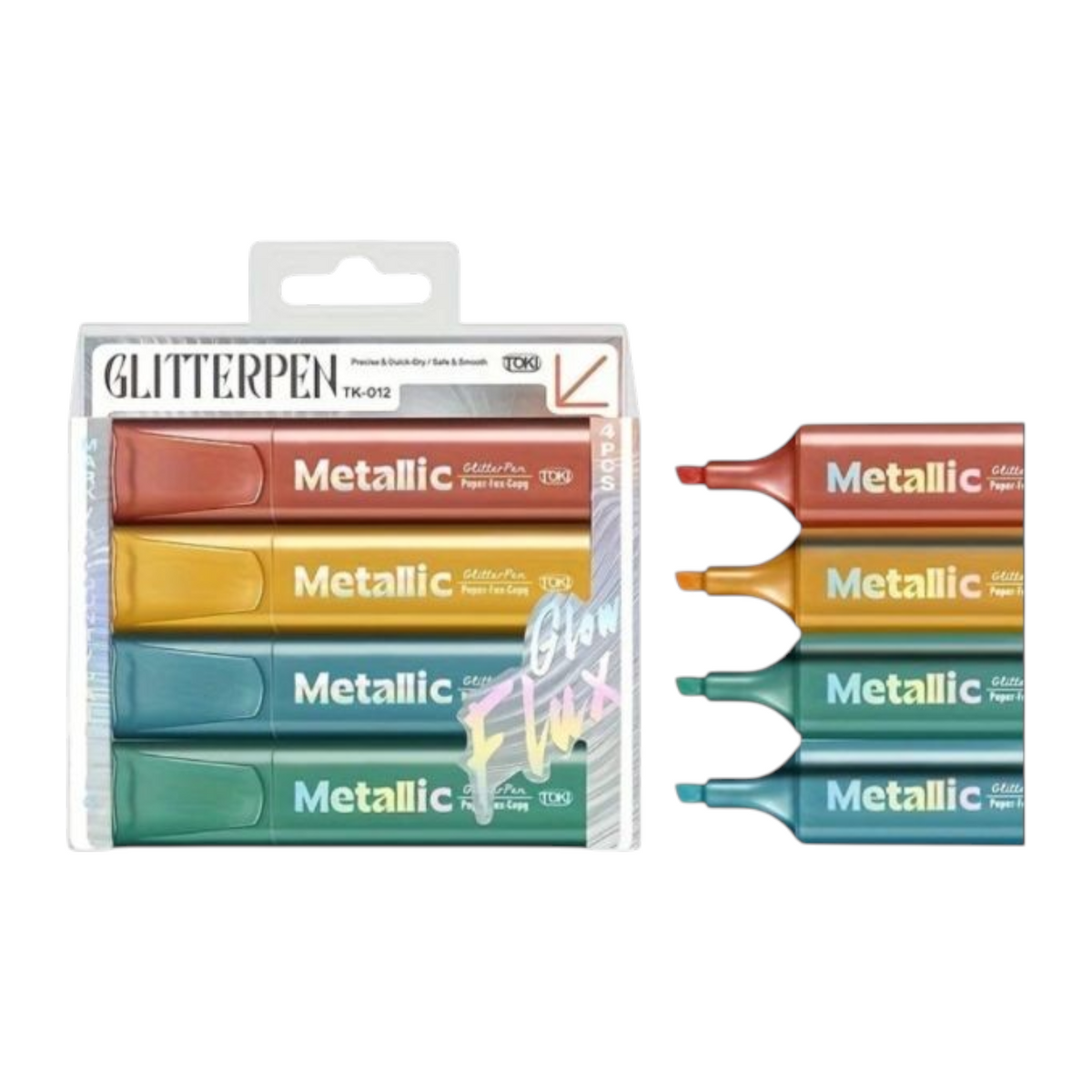 Resaltador Metálicos Con Brillo X4 Colores SK-26-376