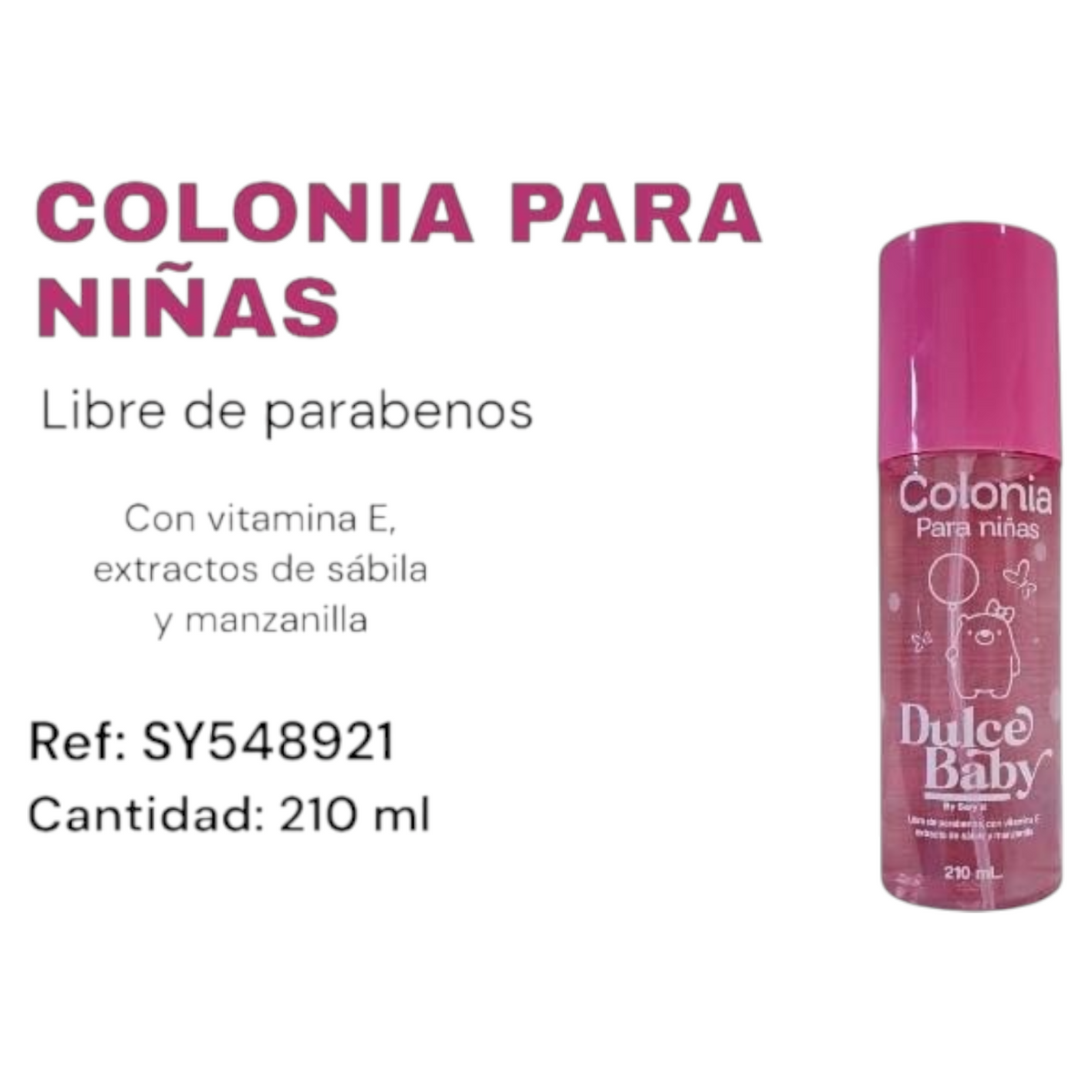 Colonia Para Niñas 210 Ml Ref SY548921 X3 Unds